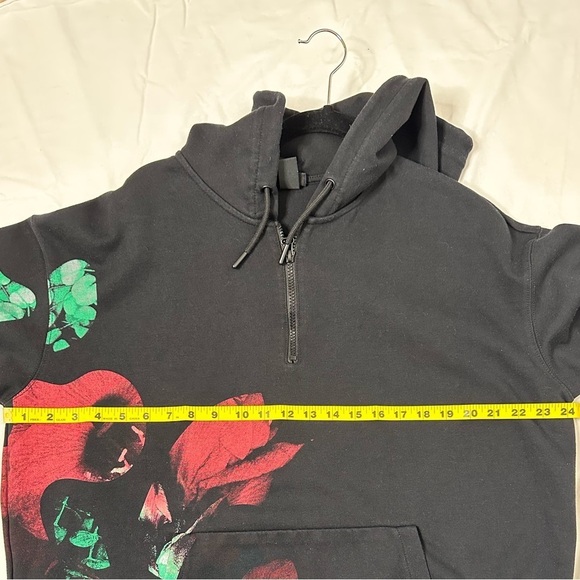 H&M Black Floral Hoodie With Zip Size L - Picture 6 of 6